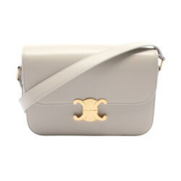 Celine Triomphe Shoulder Bag Beige Leather - Picture 1 of 4